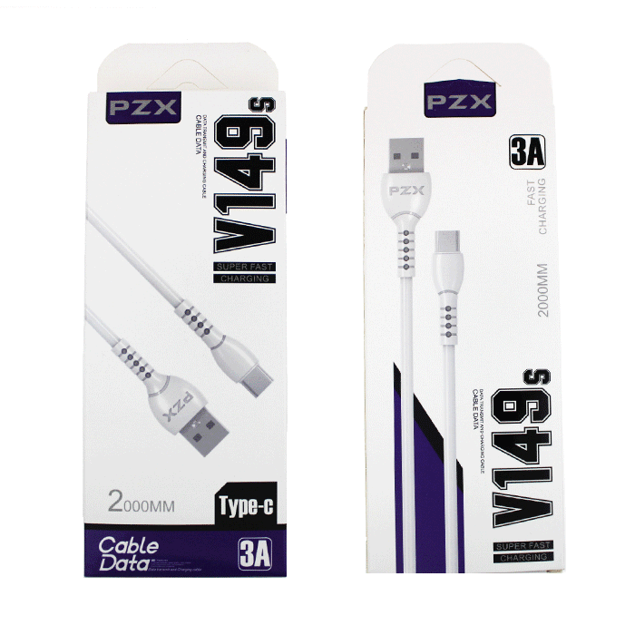 PZX V149S Fast Charging Cable Type-C 2.1Α 2M - Couleur: Blanc