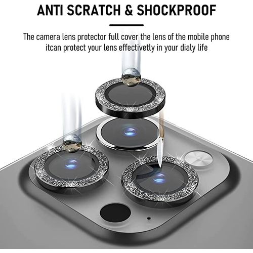 3 Protecteurs Diamond d'objectifs camera - Pour iPhone 11 Pro & 11 Pro Max - Noir