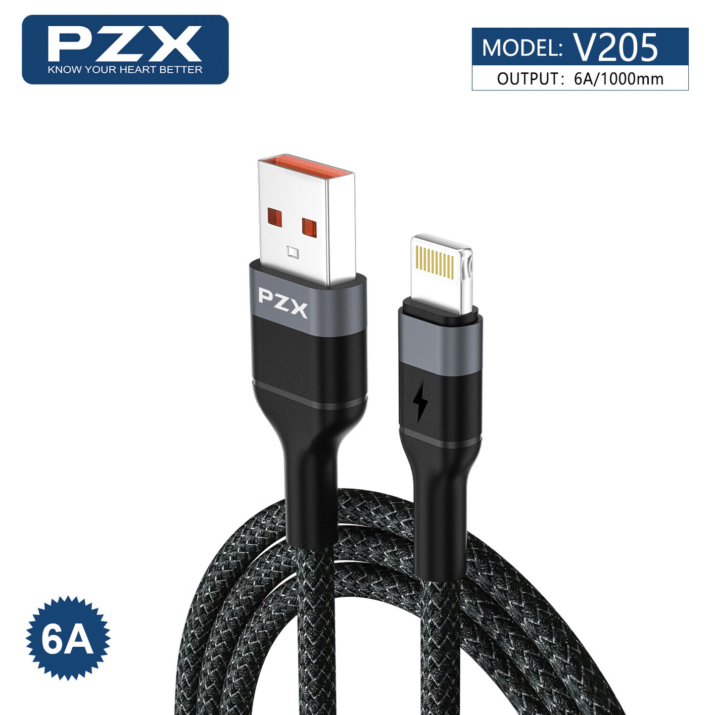 Cable iPhone USB PZX V205 6A