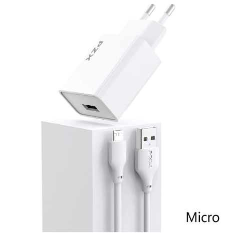 Chargeur fast Charge USB Micro 3.1A 1m | PZX C882E | Blanc