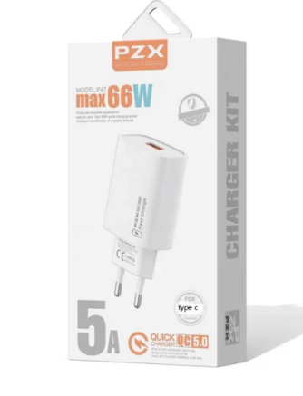 Chargeur USB To Type-C 5A 66W Fast Charge | PZX P47 | Blanc