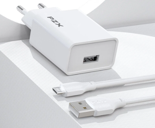 Chargeur fast Charge USB Micro 3.1A 1m | PZX C882E | Blanc