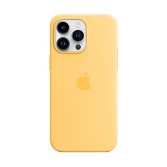 Coque en silicone avec MagSafe pour Apple iPhone 14 Pro Max Soleil pale