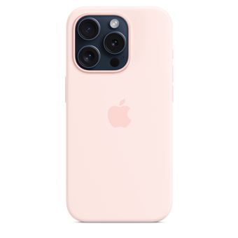 Coque en silicone avec MagSafe pour iPhone 15 Pro Rose pâle