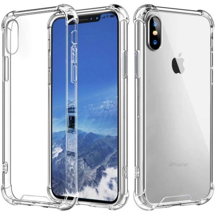 Etui en silicone compatible avec Iphone X/XS - Transparent